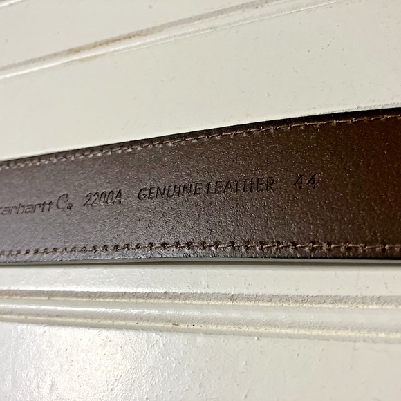 Carhartt Men's Leather Brown with Top Stitching Belt Size 44 - Picture 7 of 7